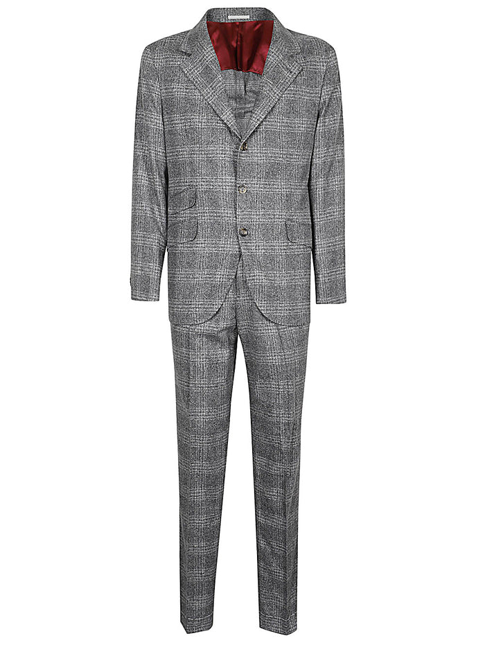 Brunello Cucinelli Suit Grigio Silk Wool Cashmere