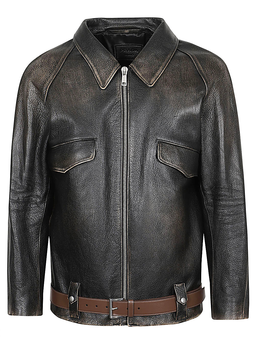 Prada Jackets Black Leather