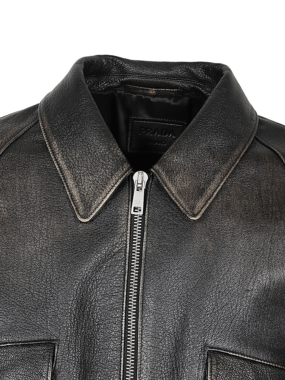 Prada Jackets Black Leather