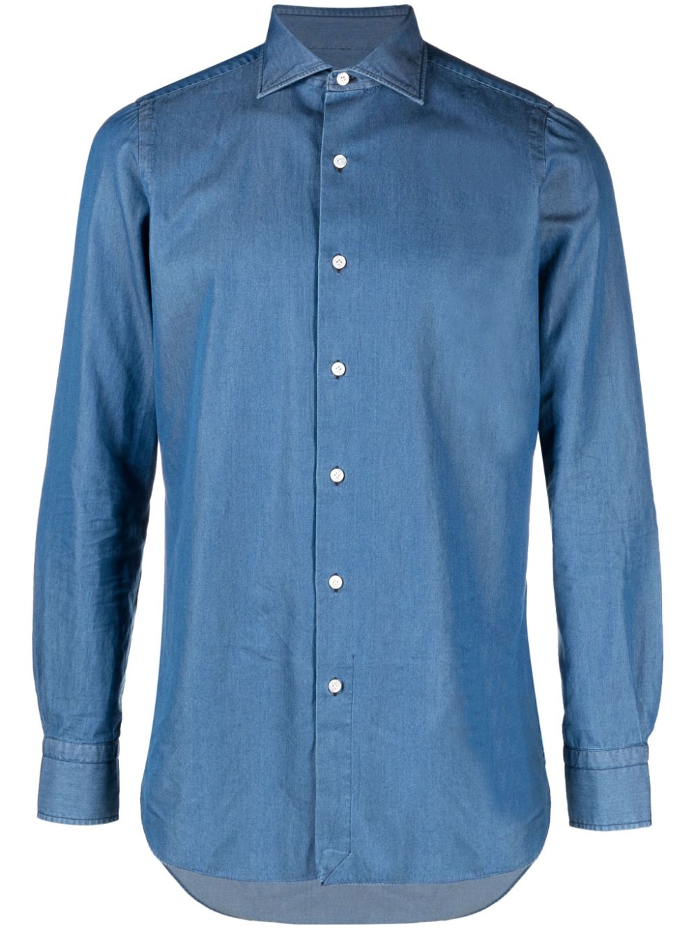 Finamore 1925 Napoli Shirts Clear Blue Cotton