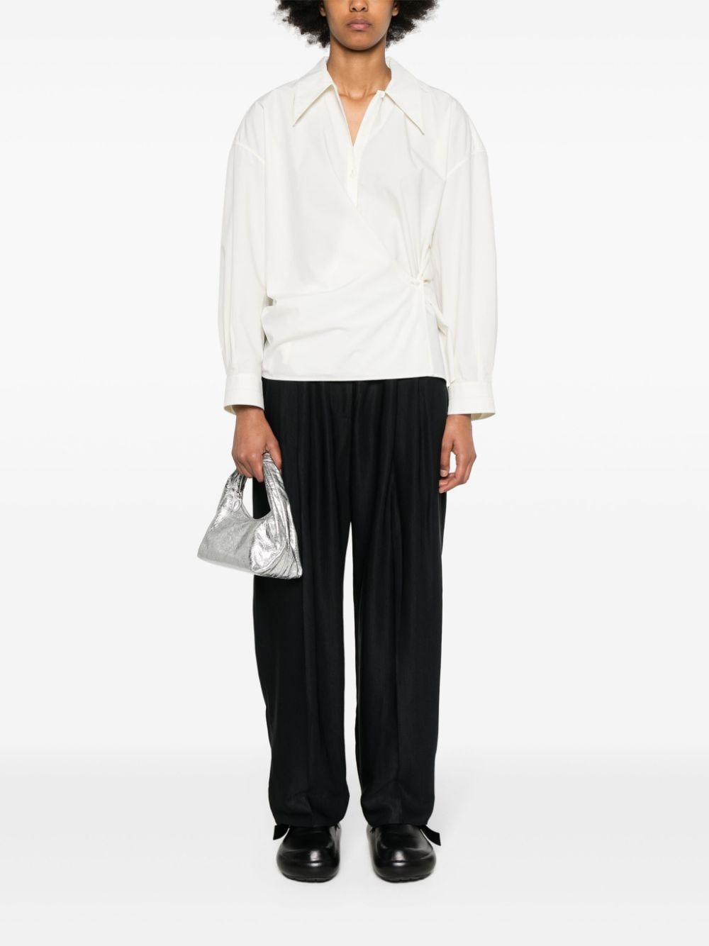 STUDIO NICHOLSON PRE Trousers Blue Viscose Linen