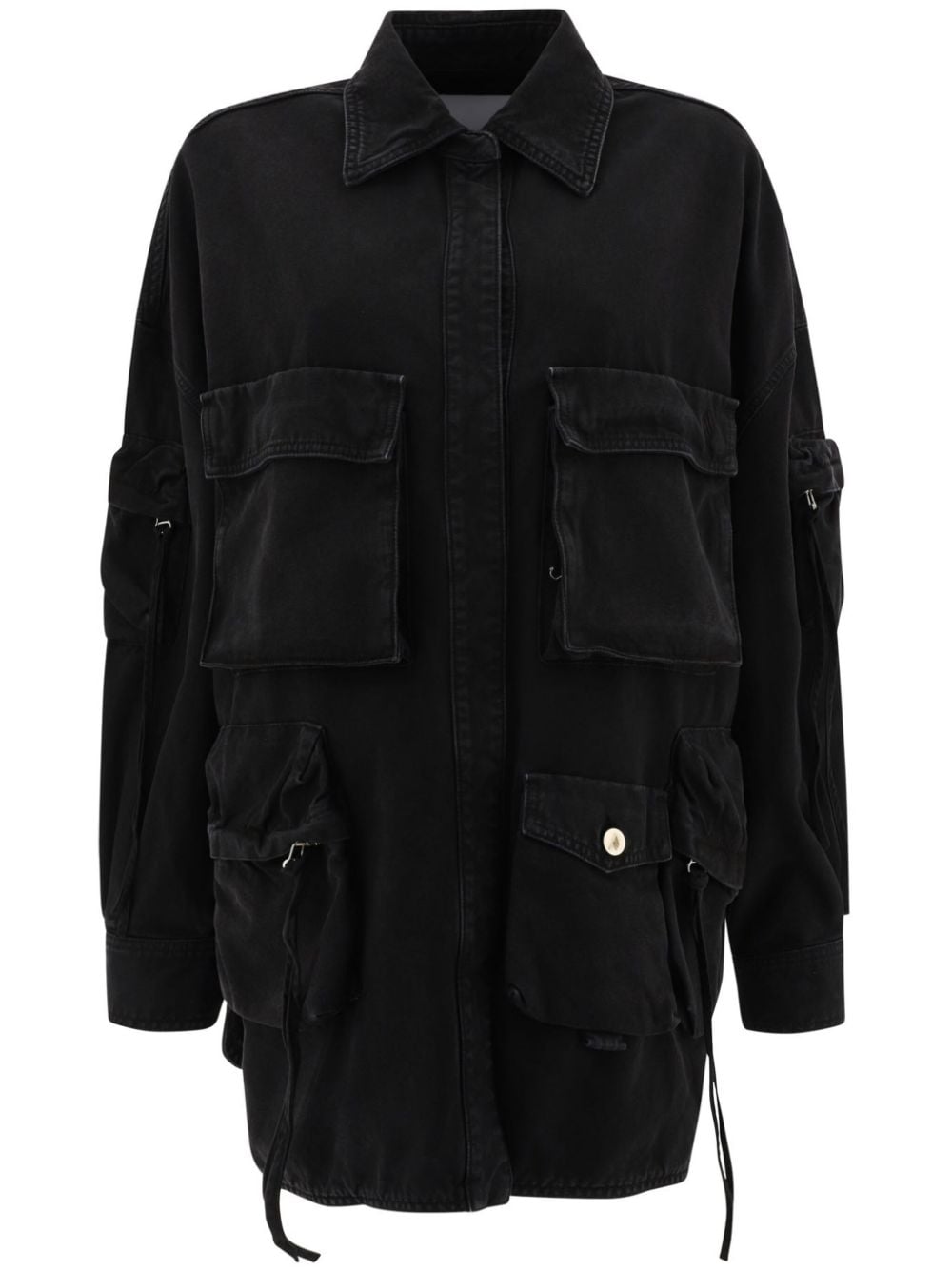 The Attico Coats Black Cotton