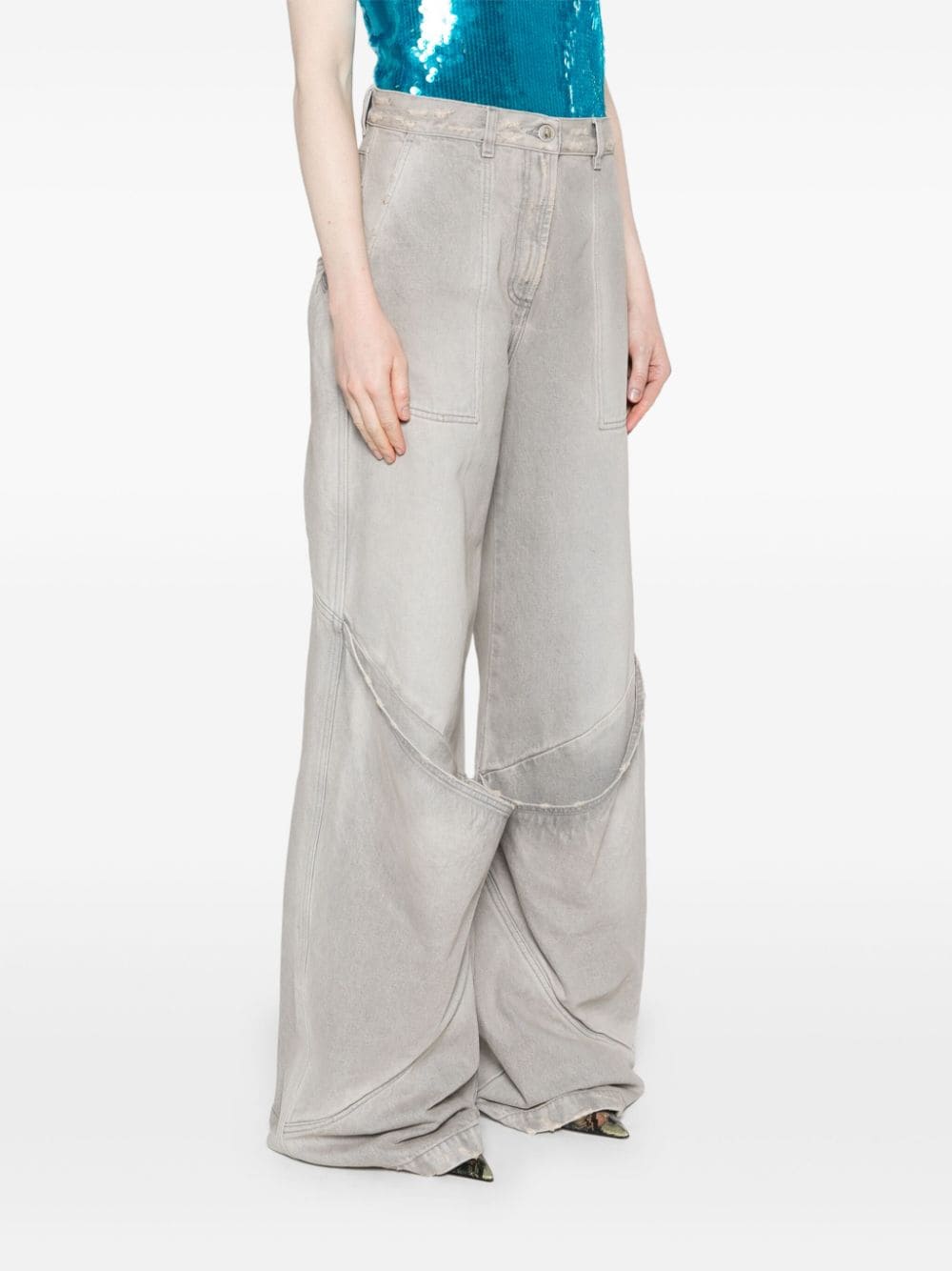 The Attico Jeans Grey Outer: Cotton