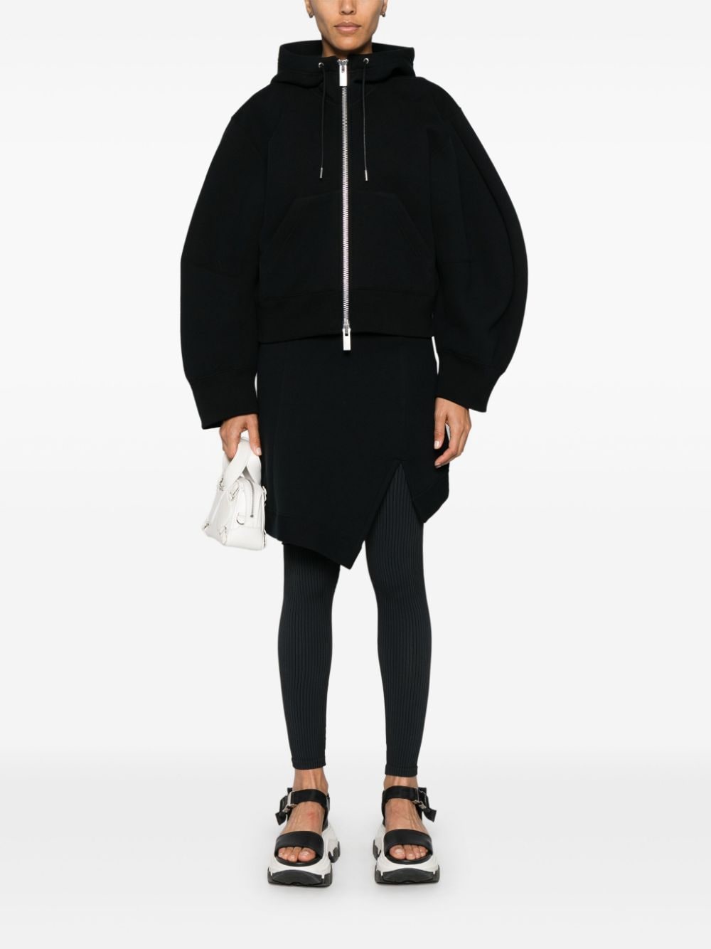 Sacai Sweaters Black Cotton Polyester
