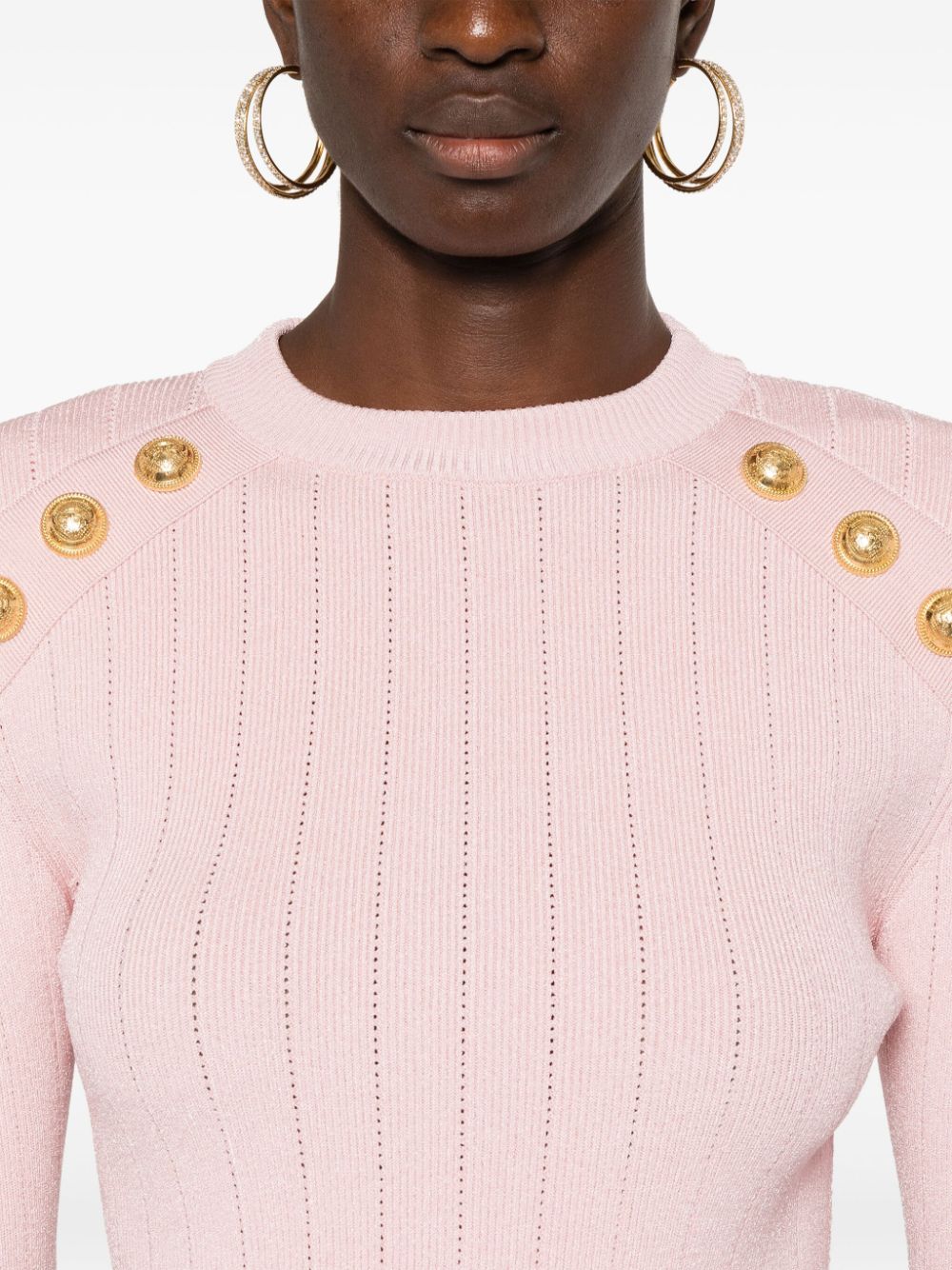 Balmain Sweaters Pink Viscose