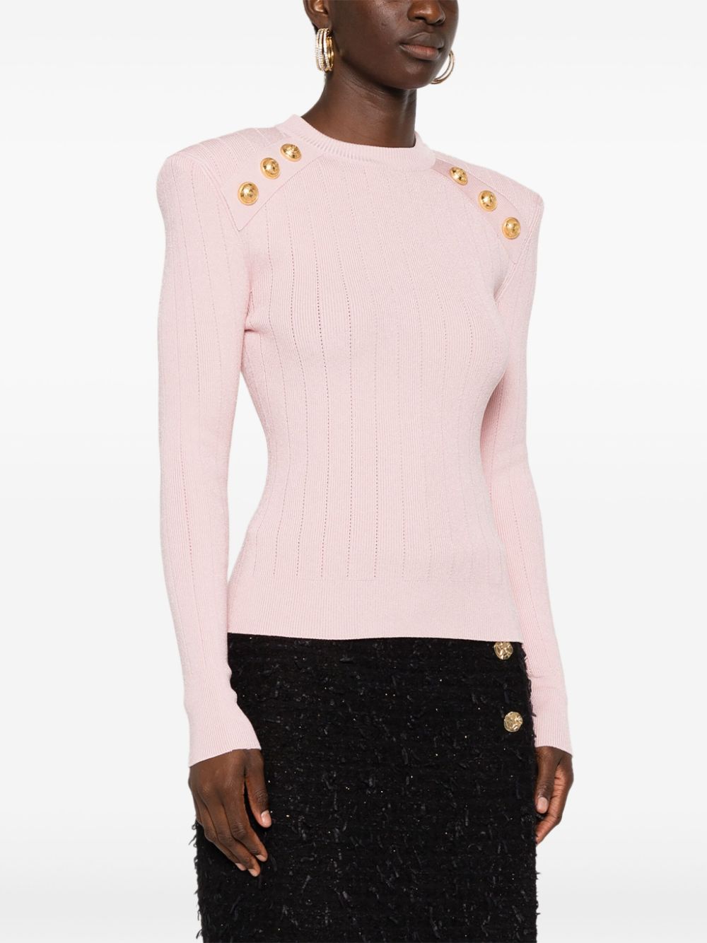 Balmain Sweaters Pink Viscose
