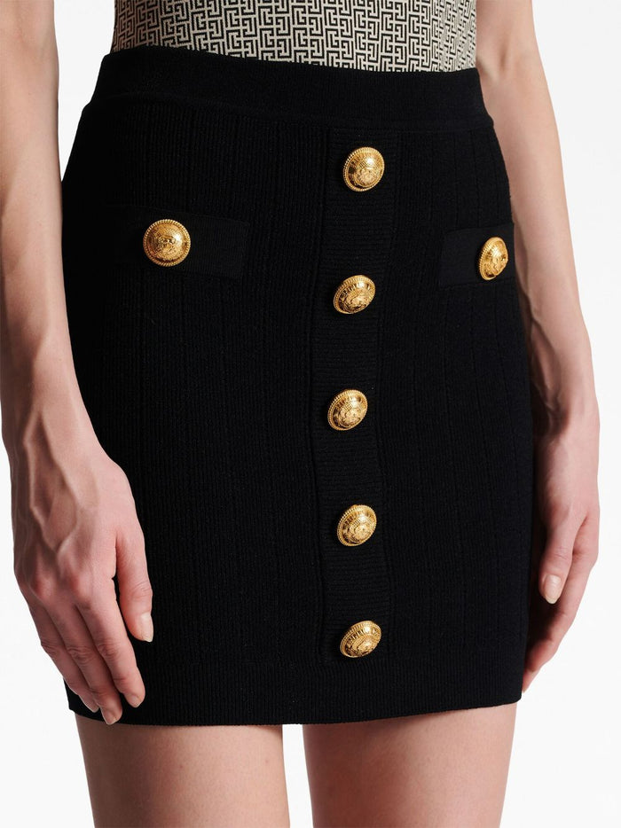 Balmain Skirts Black Viscose Polyester