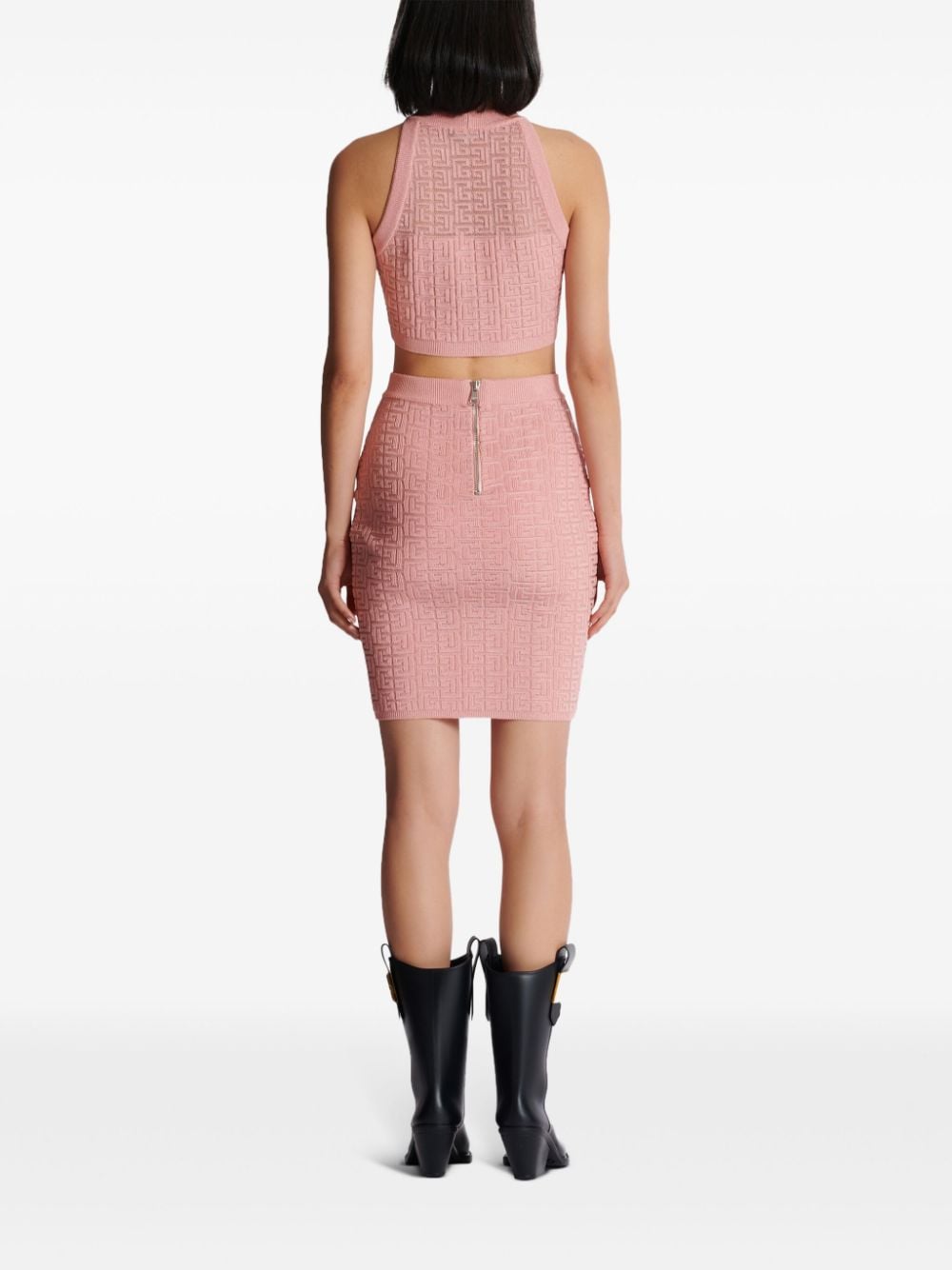 Balmain Skirts Pink Viscose Polyamide Polyester