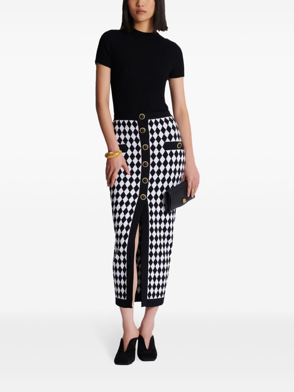 Balmain Skirts Black Viscose