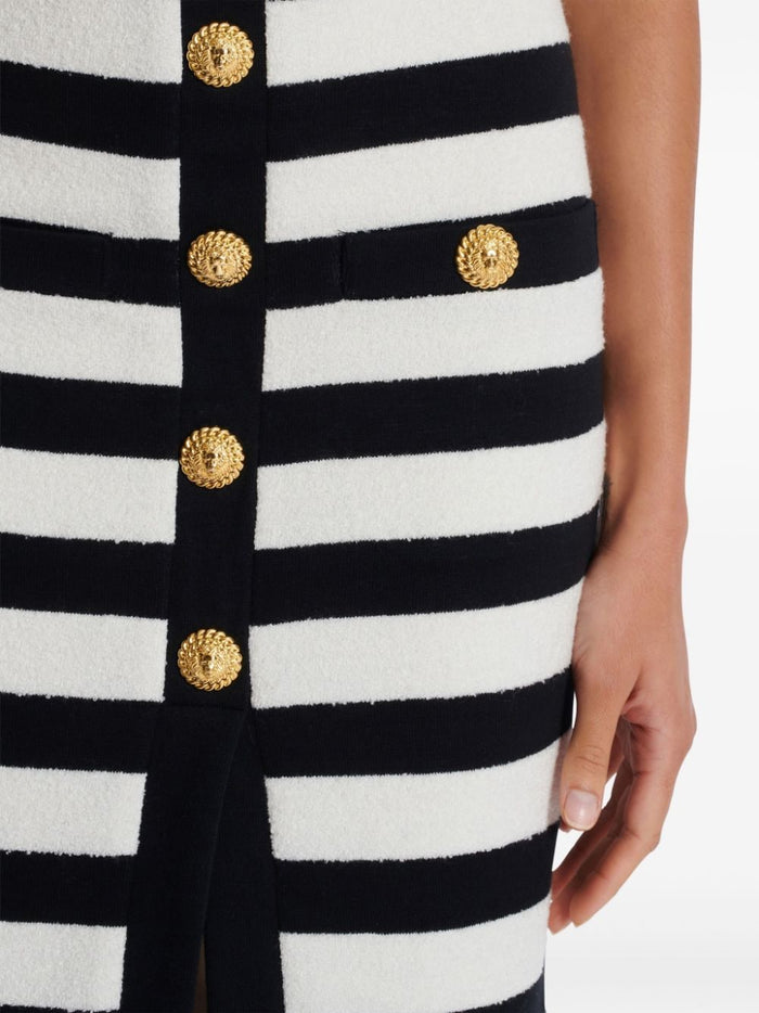 Balmain Skirts Black Acrylic Cotton Polyamide