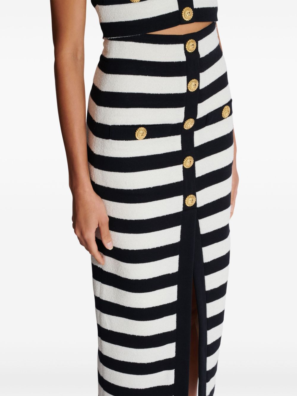 Balmain Skirts Black Acrylic Cotton Polyamide