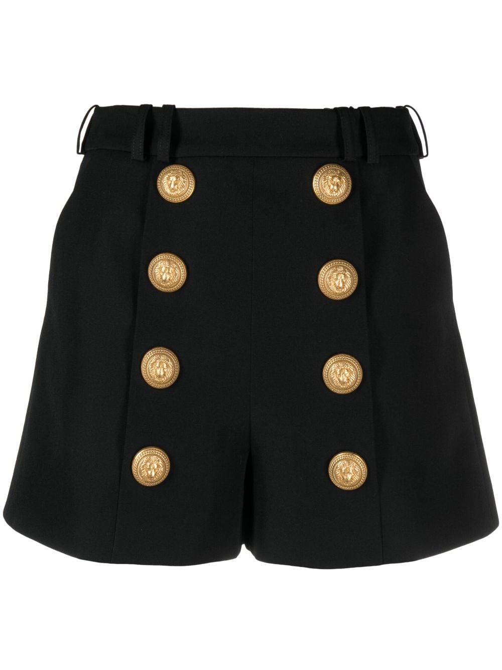 Balmain Shorts Black Virgin Wool