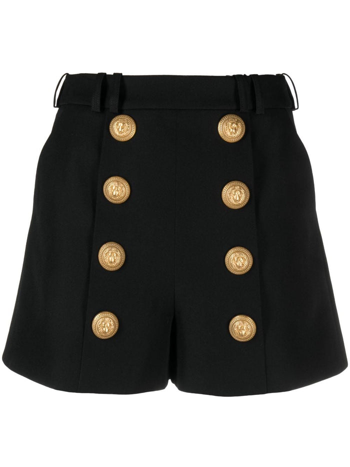 Balmain Shorts Black Virgin Wool