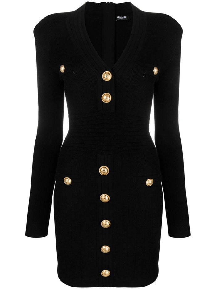Balmain Dresses Black Viscose Polyester