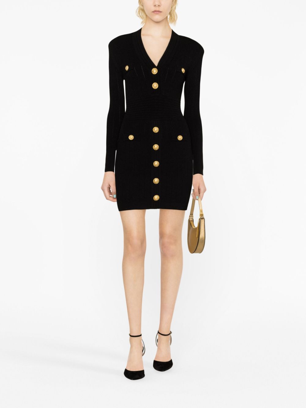 Balmain Dresses Black Viscose Polyester