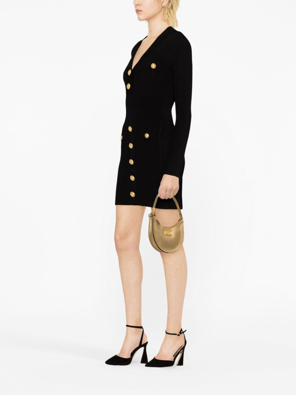 Balmain Dresses Black Viscose Polyester