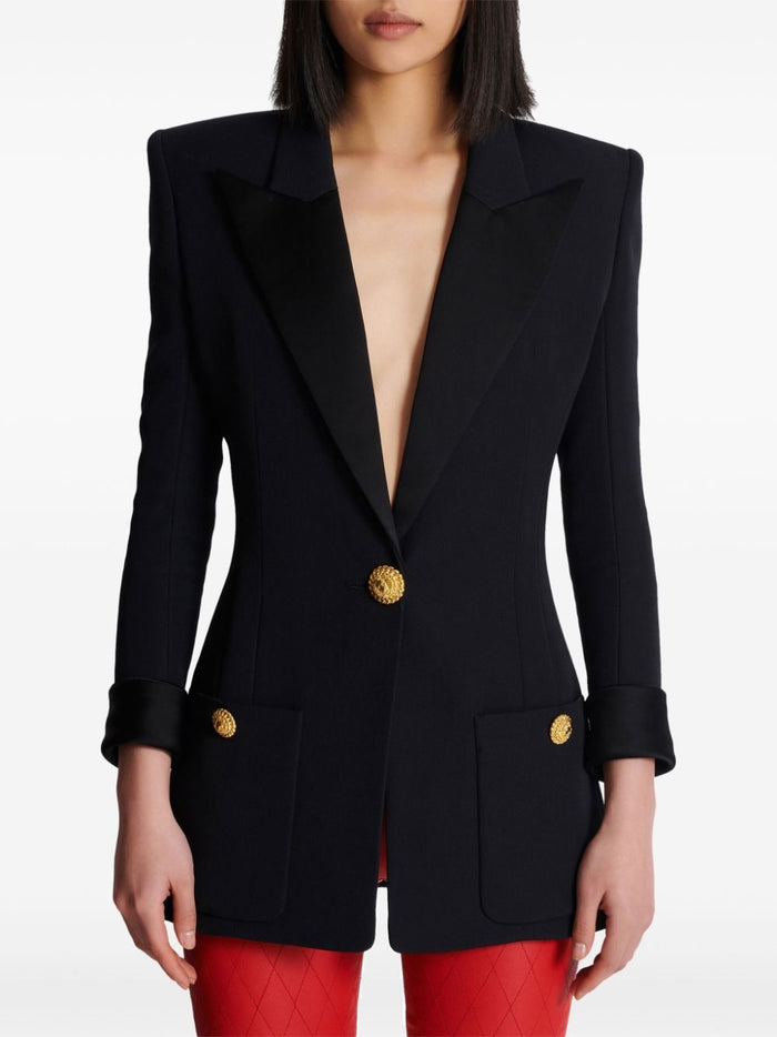 Balmain Jackets Black Wool