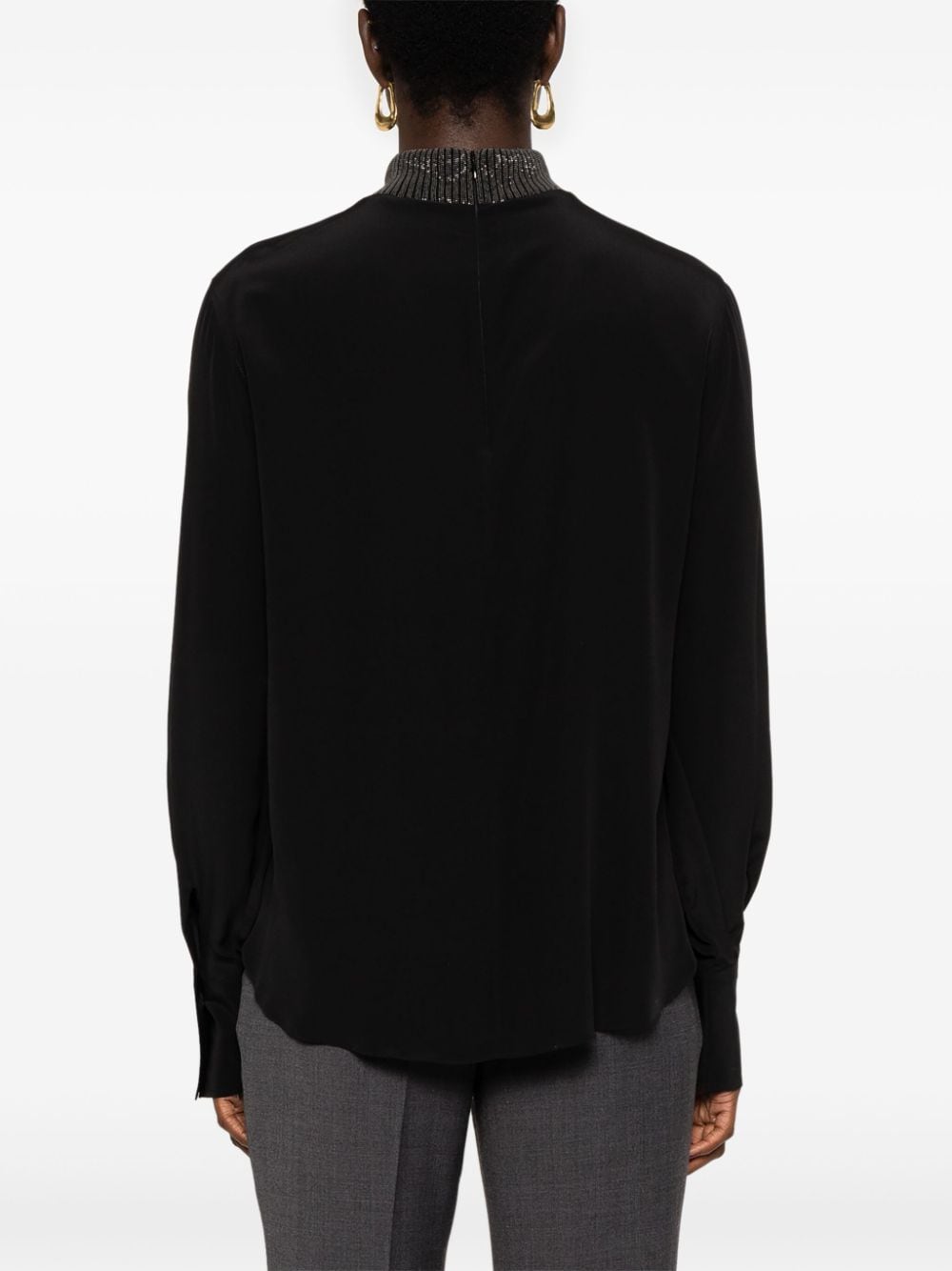 Brunello Cucinelli Top Nero Silk