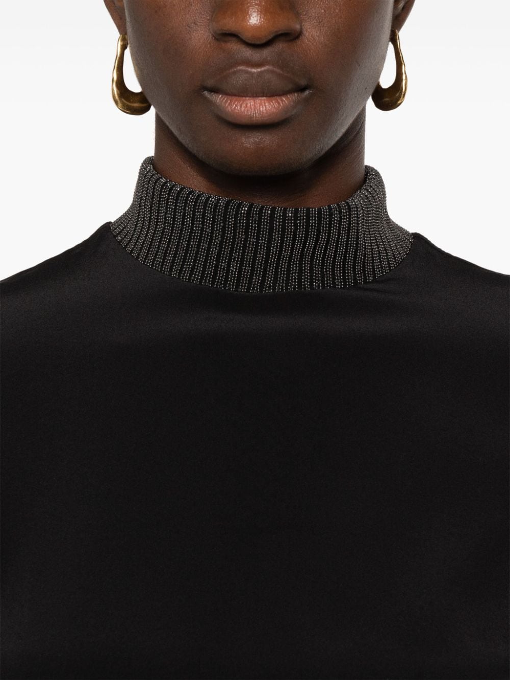 Brunello Cucinelli Top Nero Silk