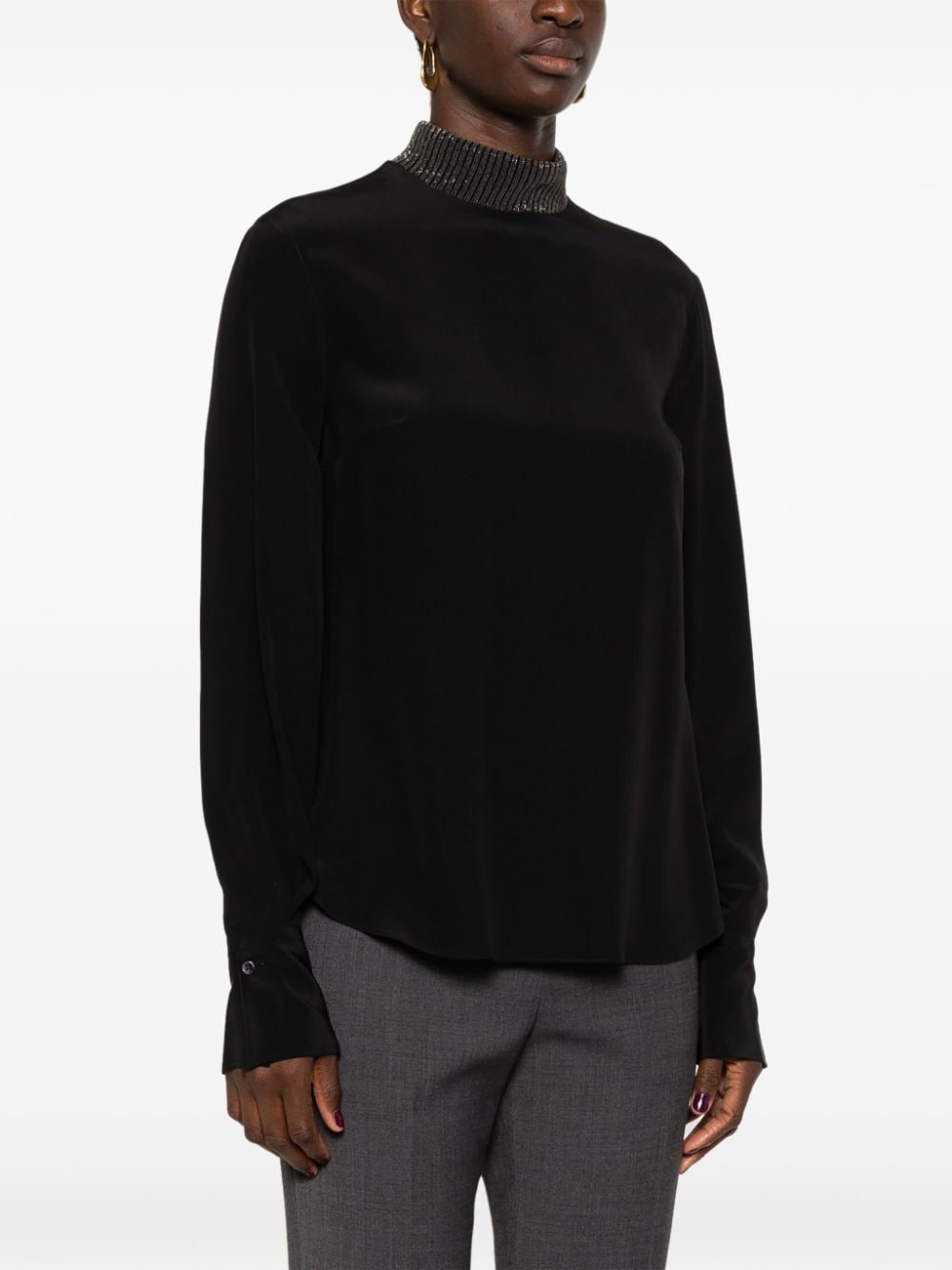 Brunello Cucinelli Top Nero Silk