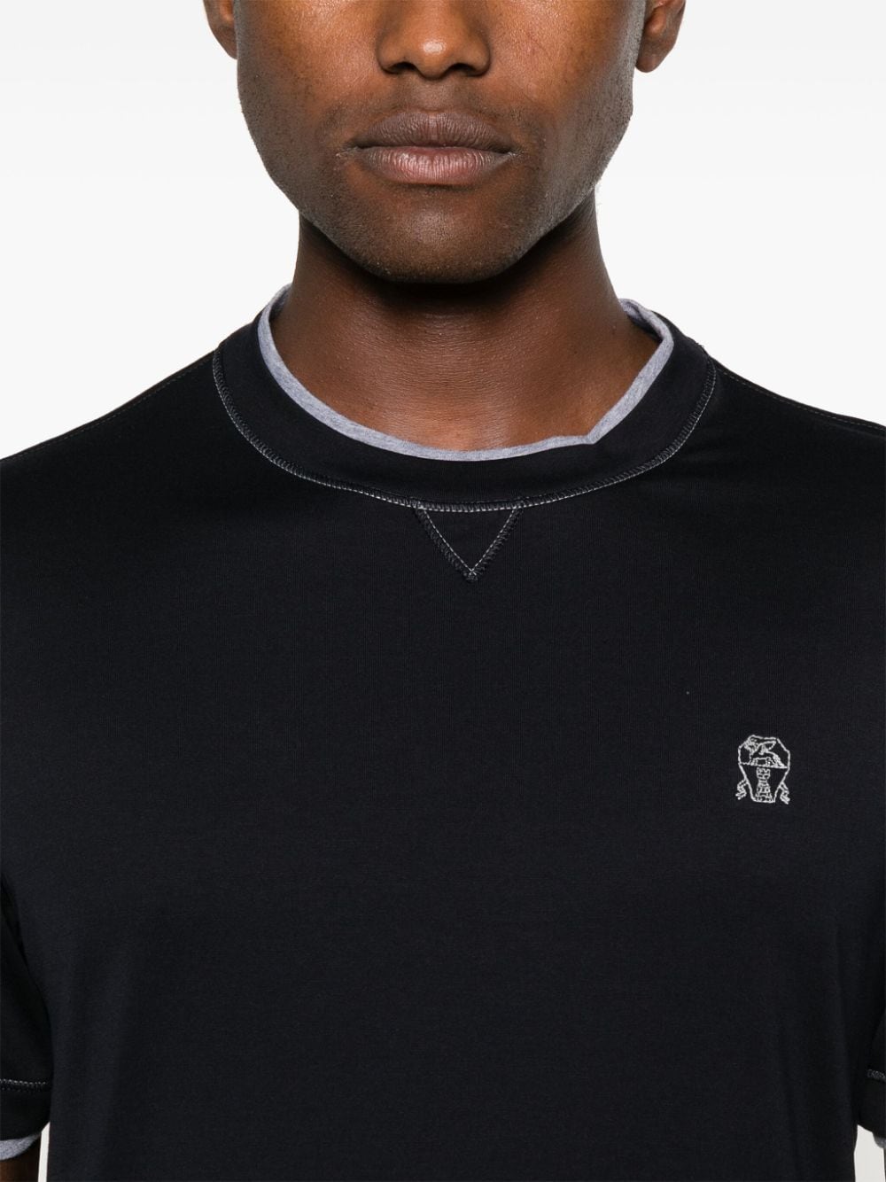 Brunello Cucinelli T-Shirts And Polos Blu Cotton