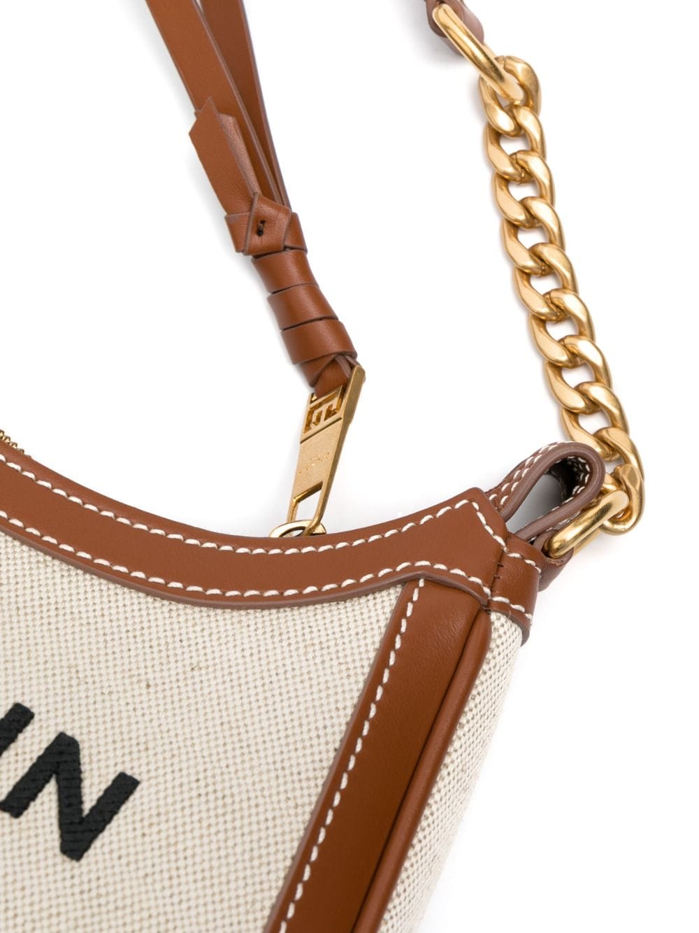 Balmain Bags Leather Brown Cotton Linen