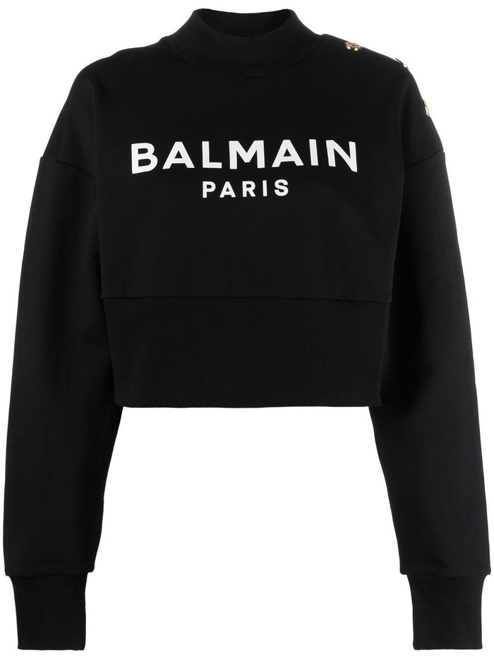 Balmain Sweaters Black Cotton