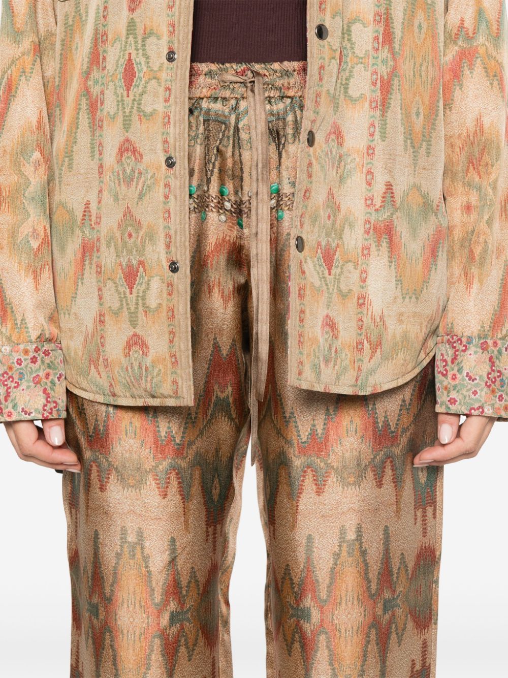 Pierre Louis Mascia Trousers Beige Silk