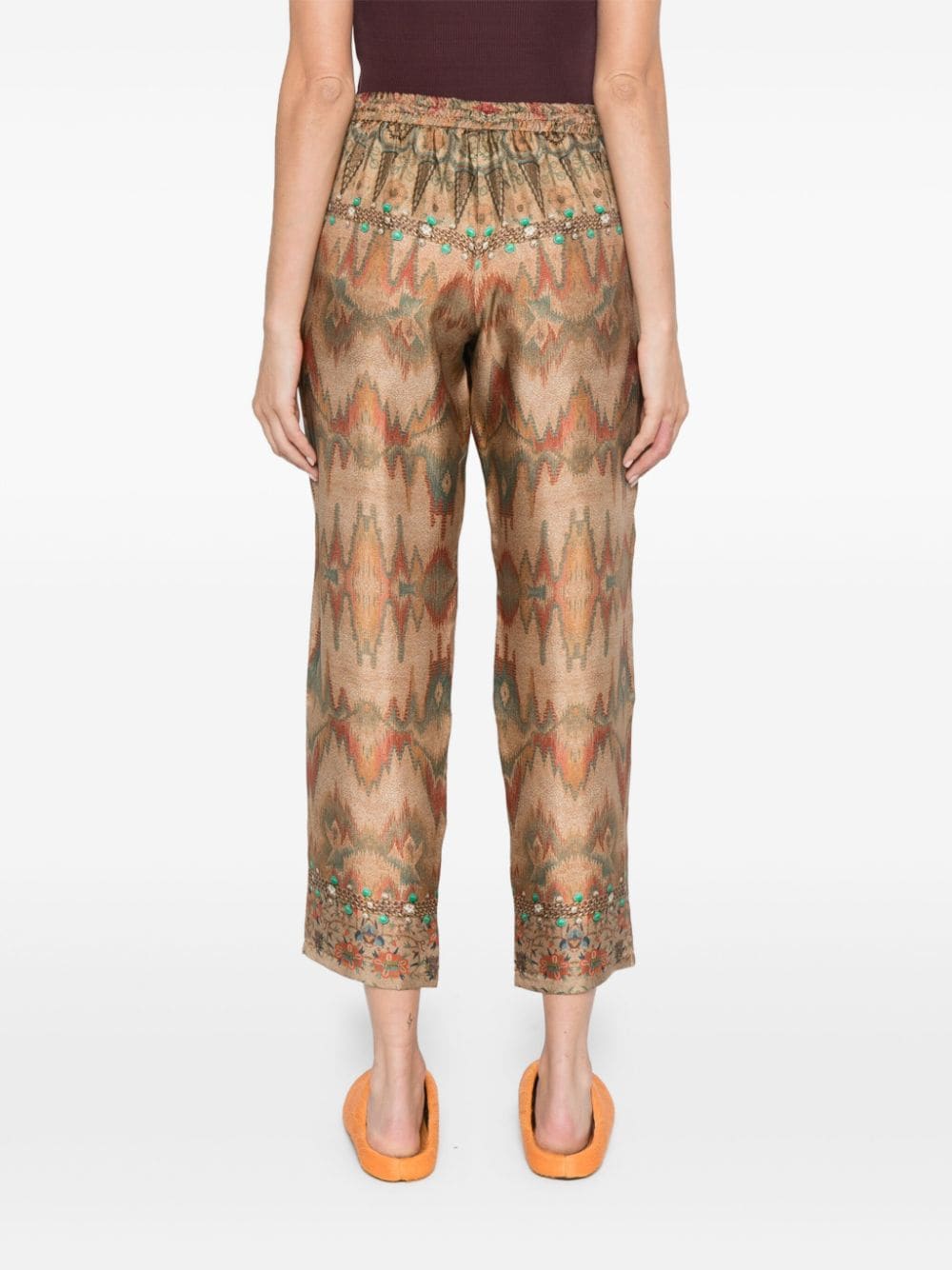 Pierre Louis Mascia Trousers Beige Silk