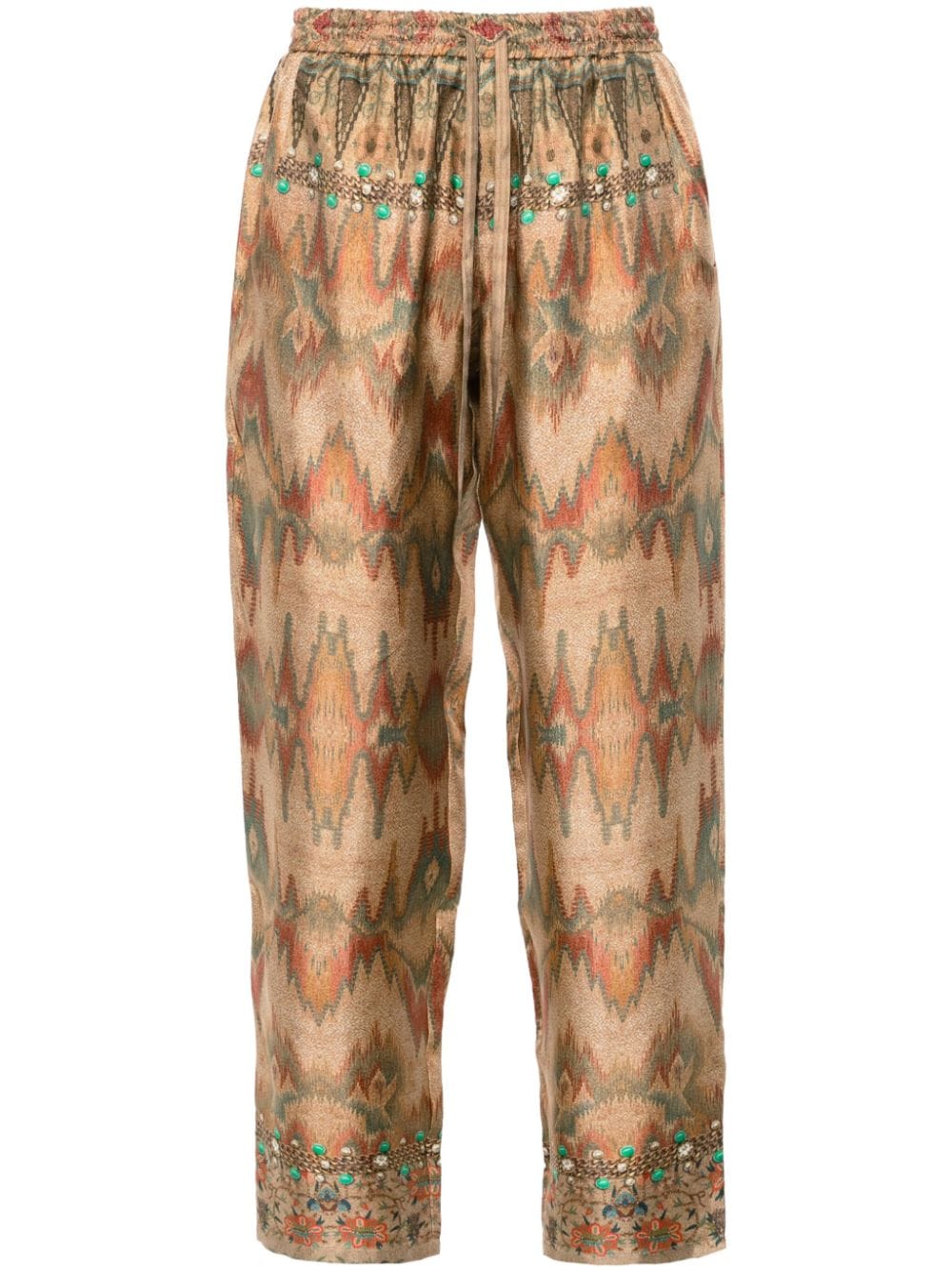 Pierre Louis Mascia Trousers Beige Silk