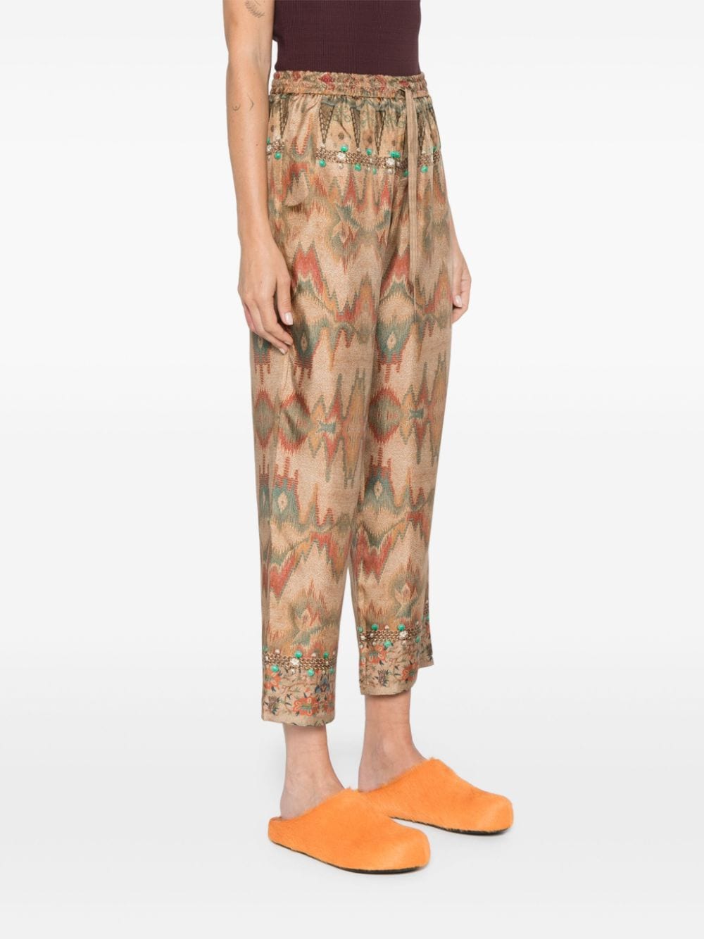 Pierre Louis Mascia Trousers Beige Silk