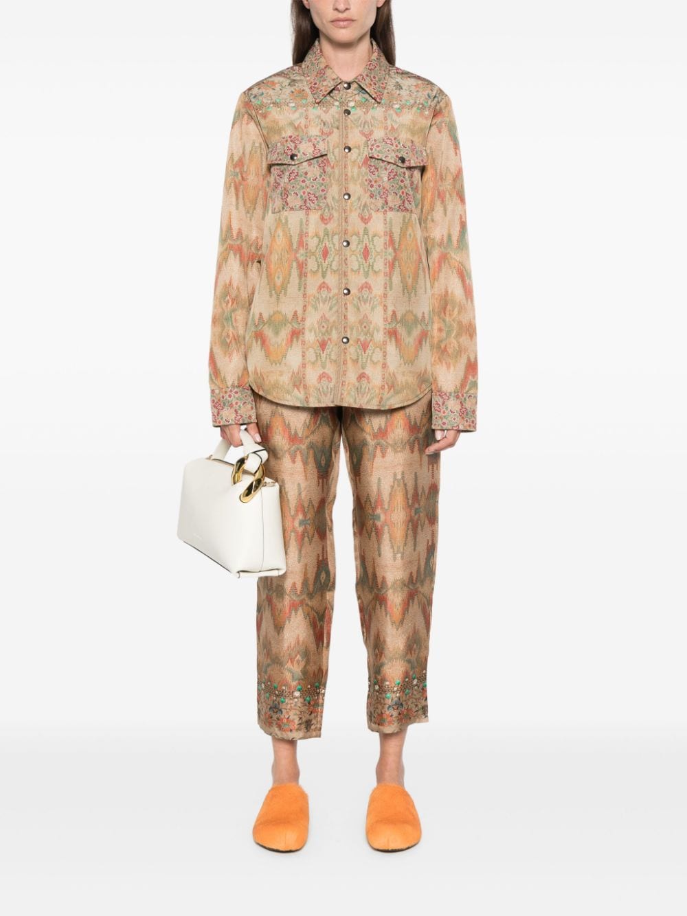 Pierre Louis Mascia Trousers Beige Silk