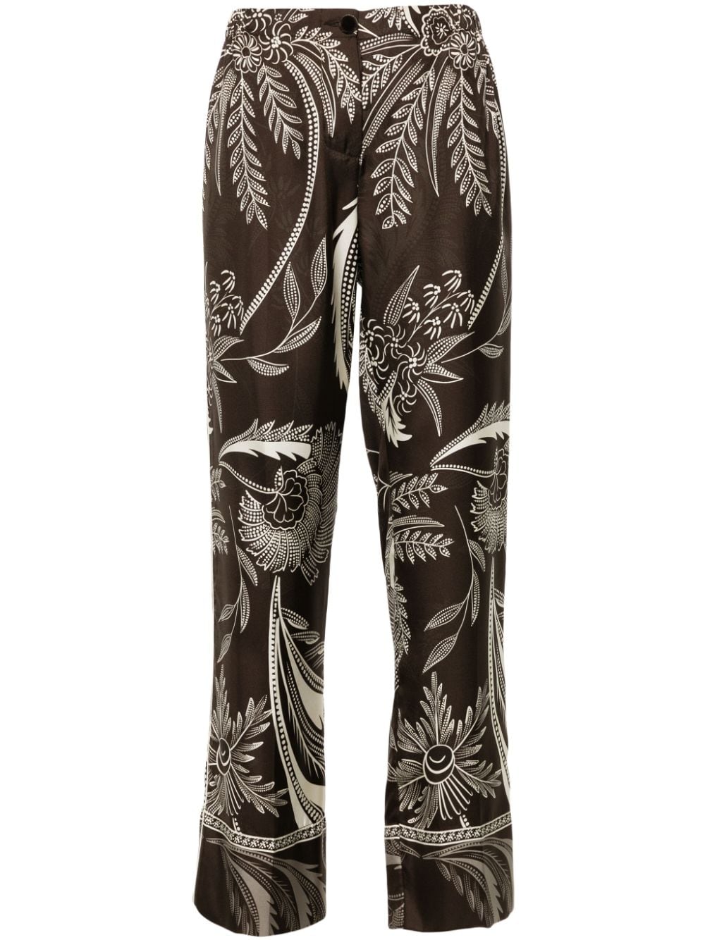 F.r.s . Trousers Brown Silk