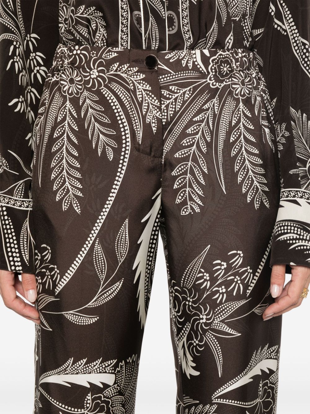 F.r.s . Trousers Brown Silk