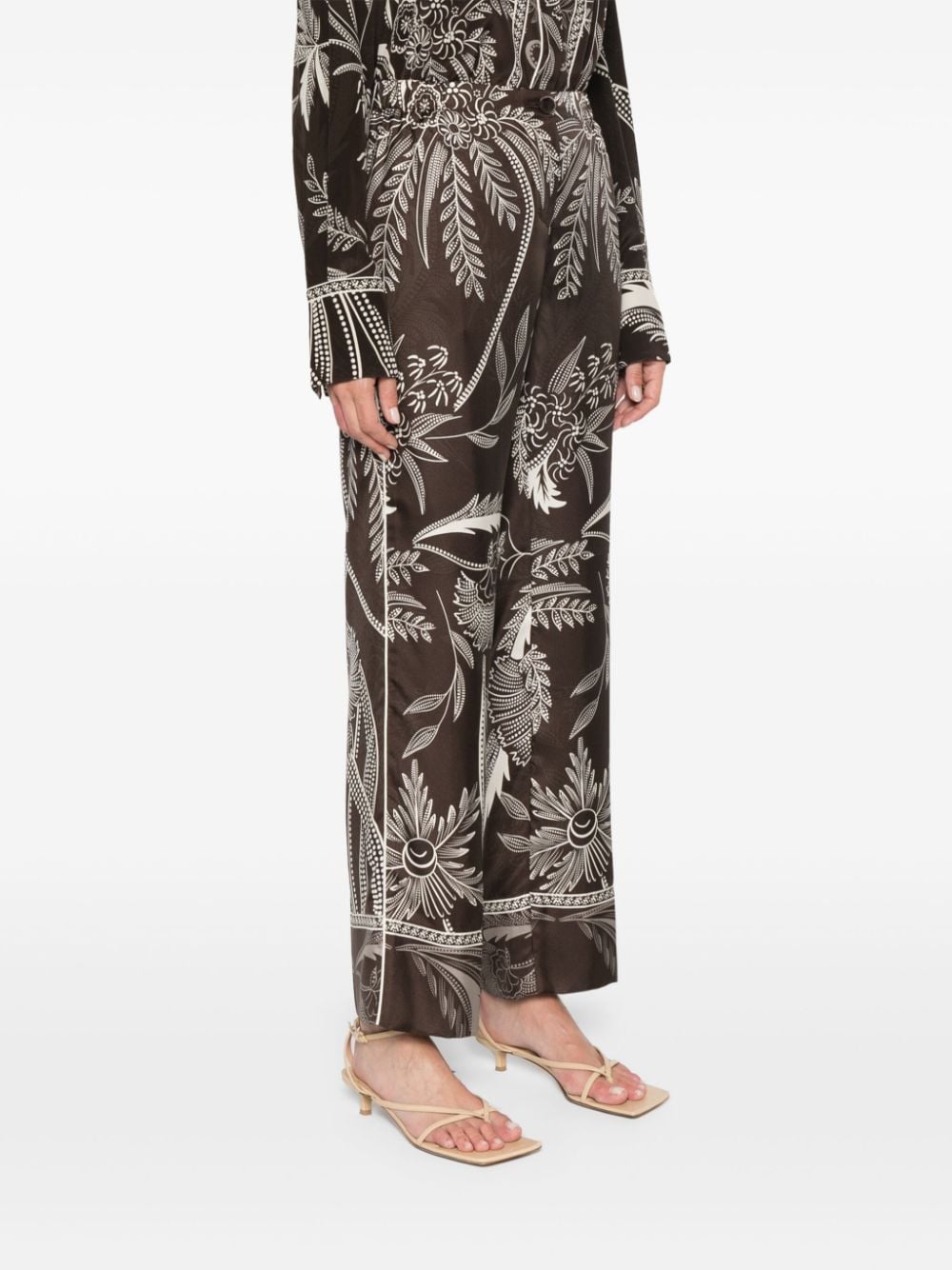 F.r.s . Trousers Brown Silk