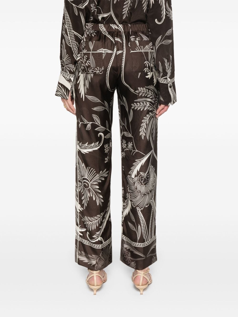 F.r.s . Trousers Brown Silk