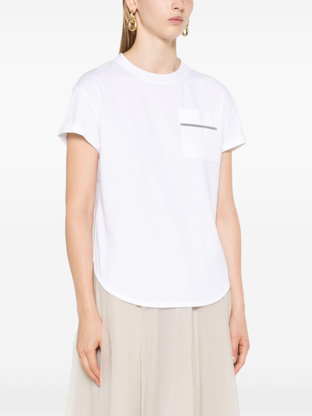 Brunello Cucinelli T-Shirts And Polos Bianco Eco Brass