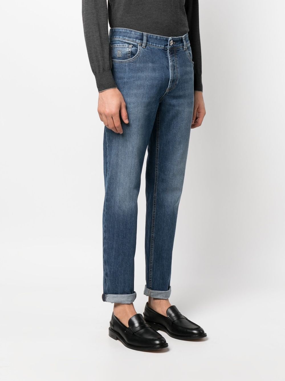 Brunello Cucinelli Jeans Blu Outer: Leather