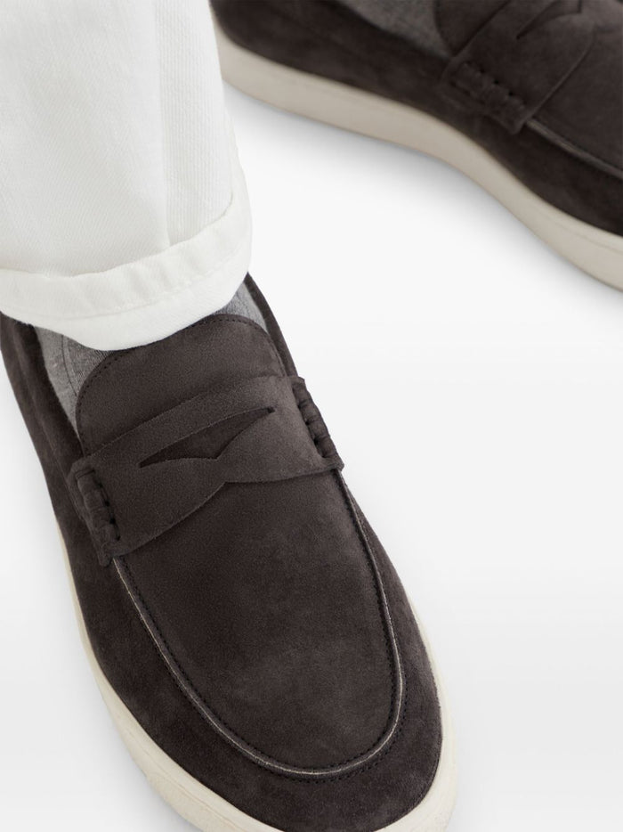 Brunello Cucinelli Flat Shoes Grigio Scuro Outer: Calf Suede