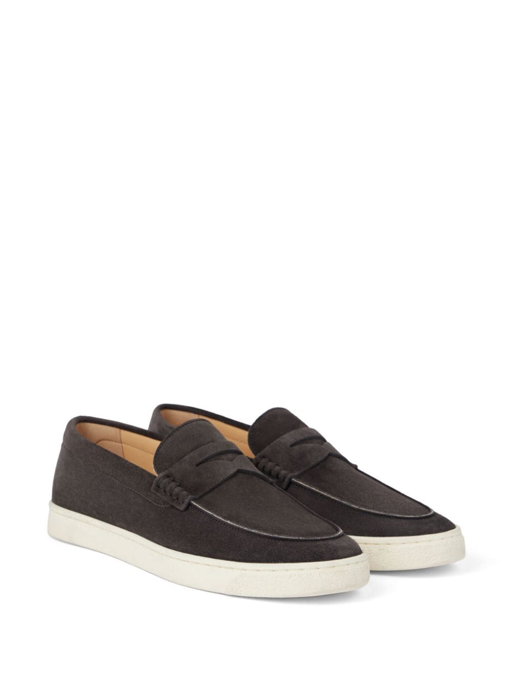 Brunello Cucinelli Flat Shoes Grigio Scuro Outer: Calf Suede