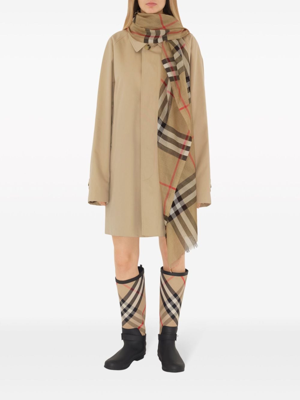 Burberry Scarfs Beige Wool Silk