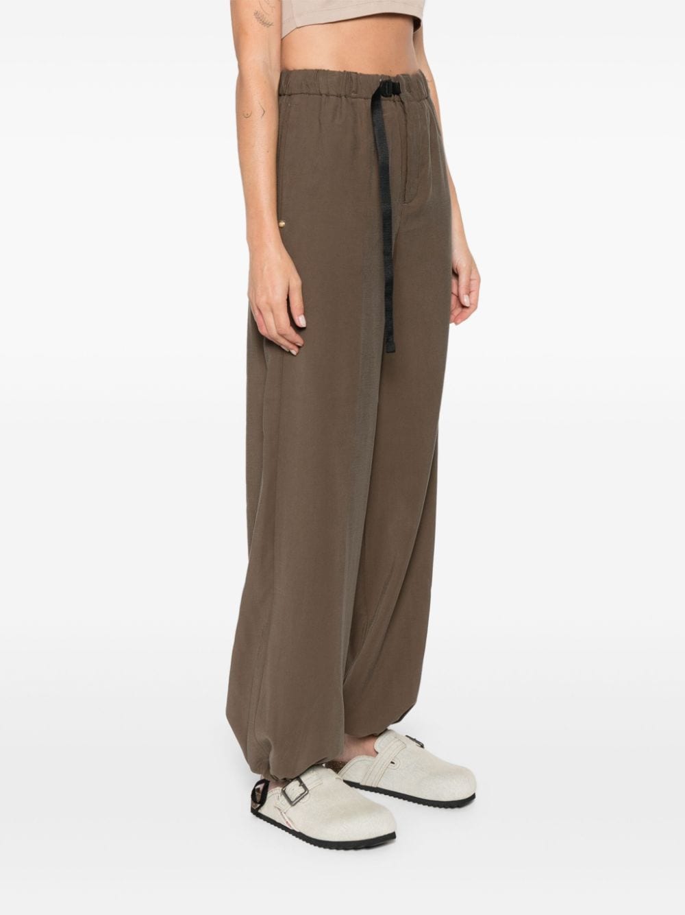White Sand Trousers Kaki Viscose Polyester