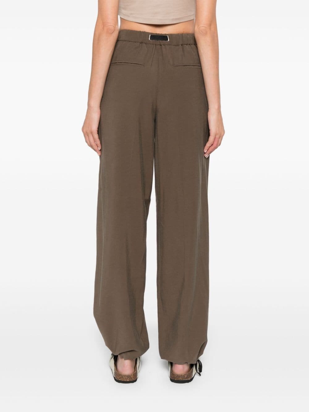 White Sand Trousers Kaki Viscose Polyester