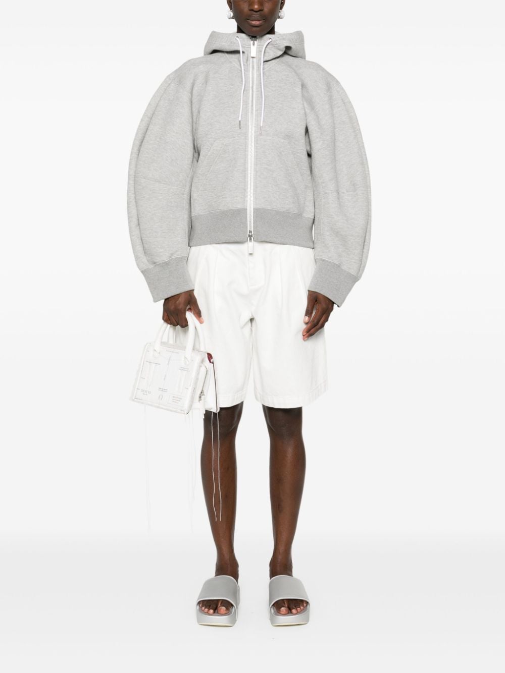 Sacai Sweaters Grey Cotton Polyester
