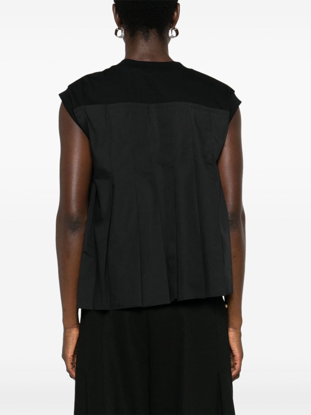 Sacai T-Shirts And Polos Black Polyester Cotton