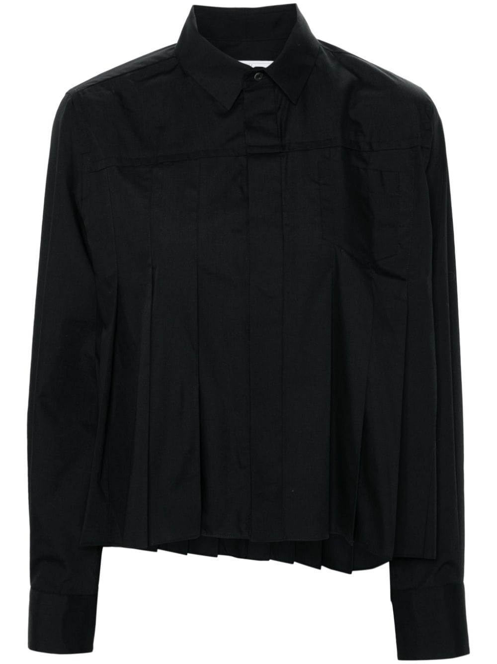 Sacai Shirts Black Polyester Cotton