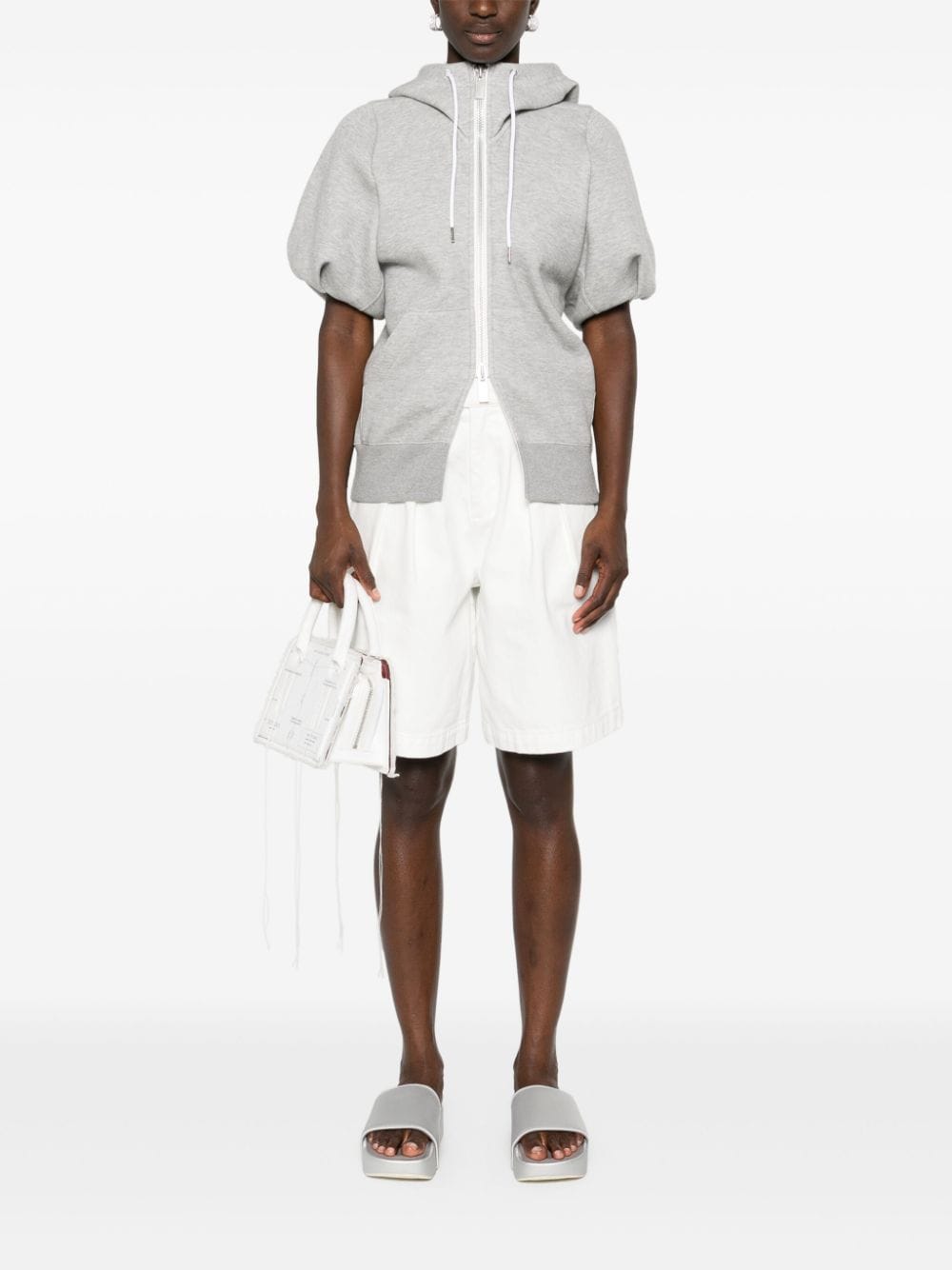 Sacai Sweaters Grey Cotton Polyester