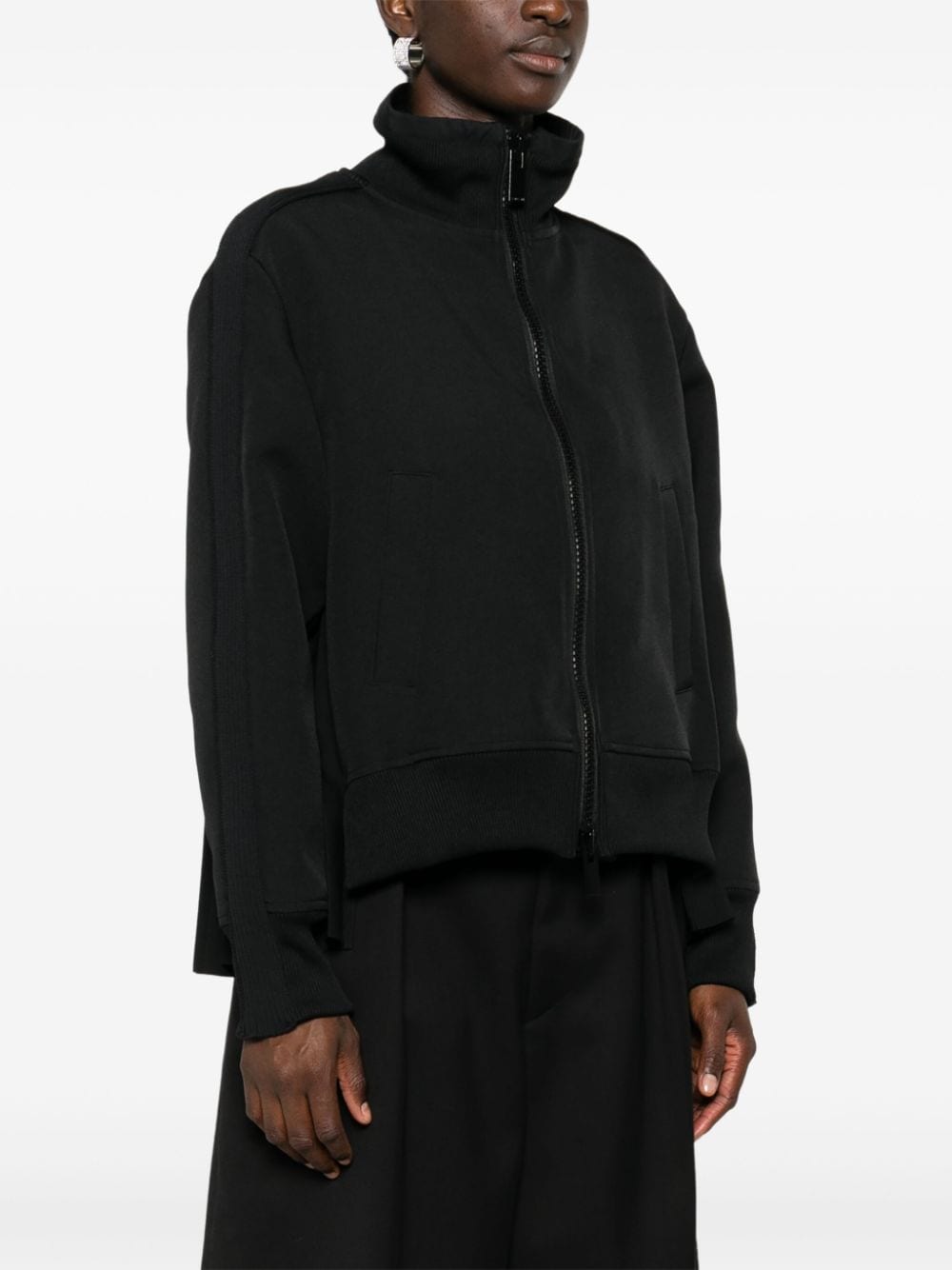 Sacai Coats Black Polyester