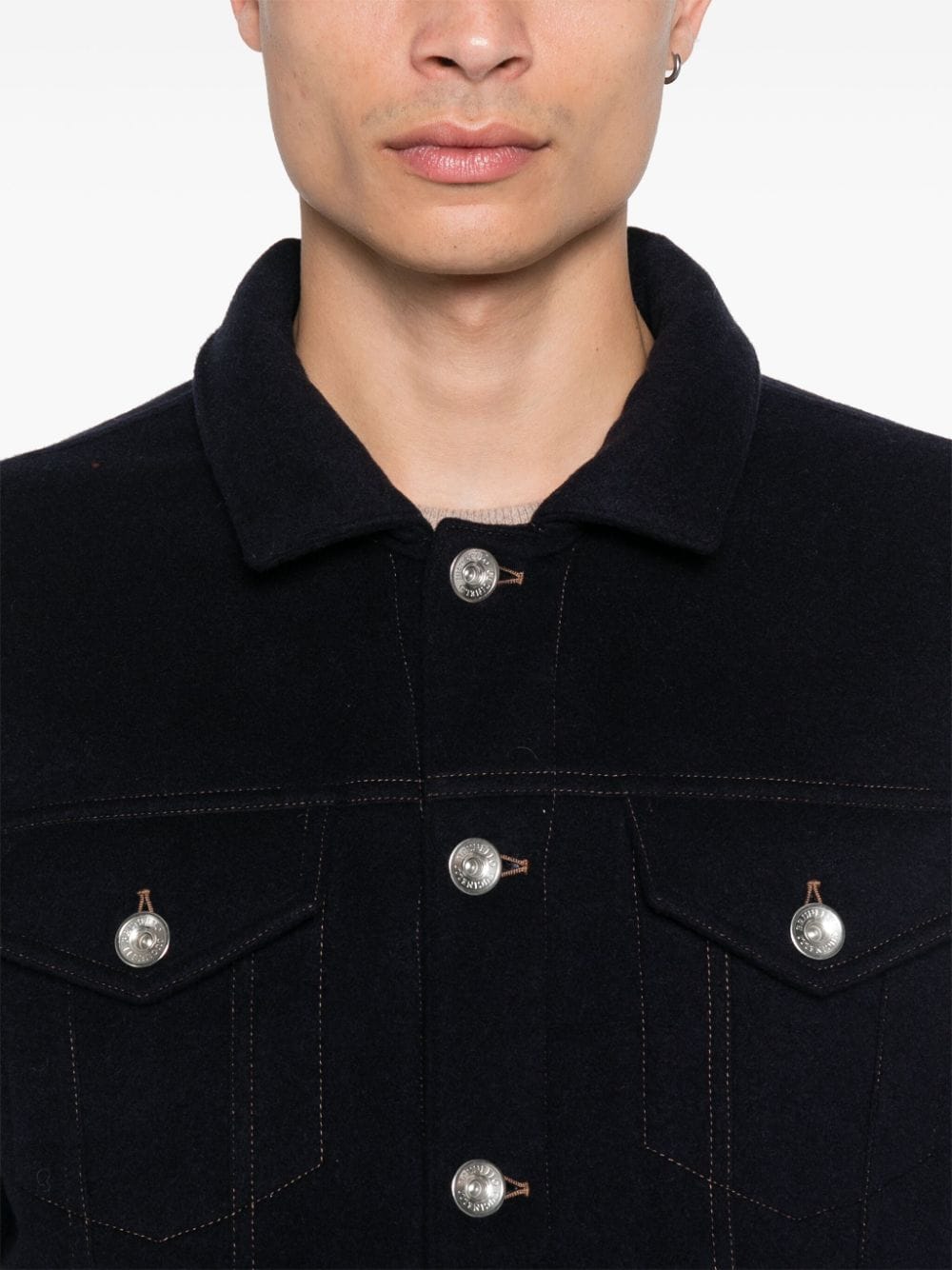 Brunello Cucinelli Coats Blu Virgin Wool