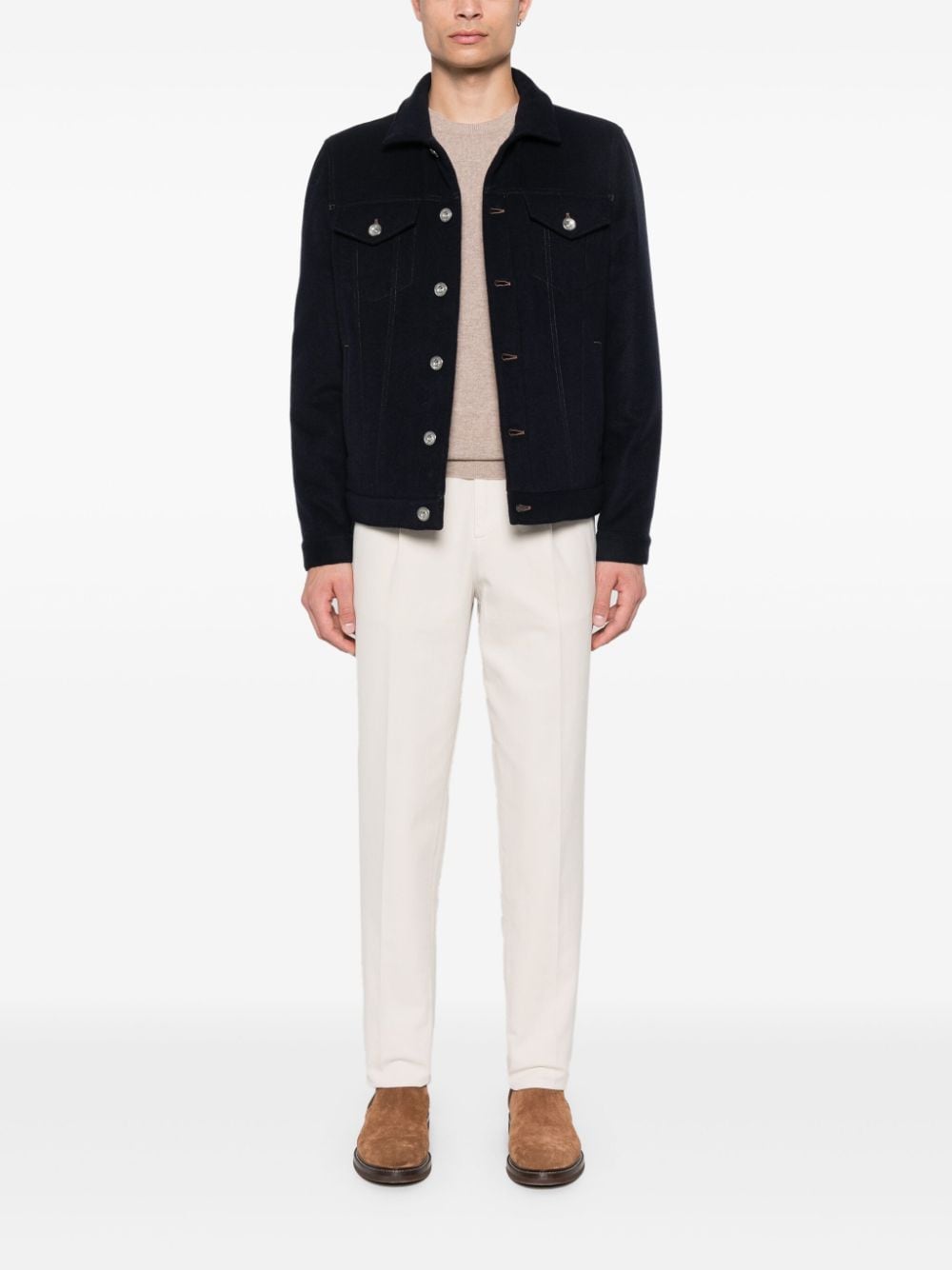 Brunello Cucinelli Coats Blu Virgin Wool